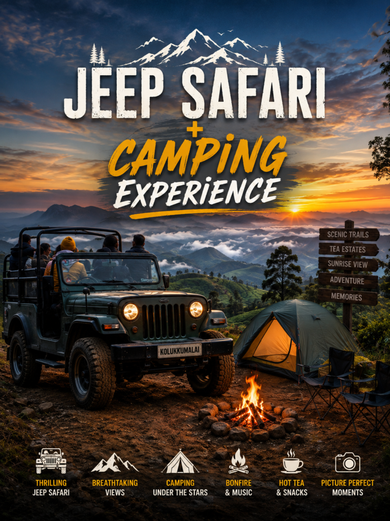 Jeep Safari & Camping in Kolukkumalai